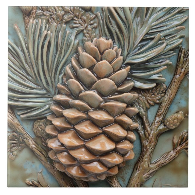 Carreau Pinecone & Folithe Faux Relief (Devant)