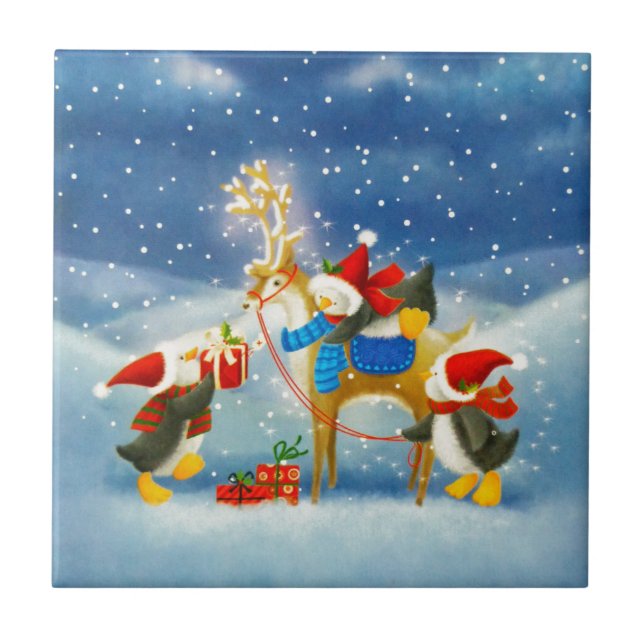 Carreau Pingouin et rennes (Devant)