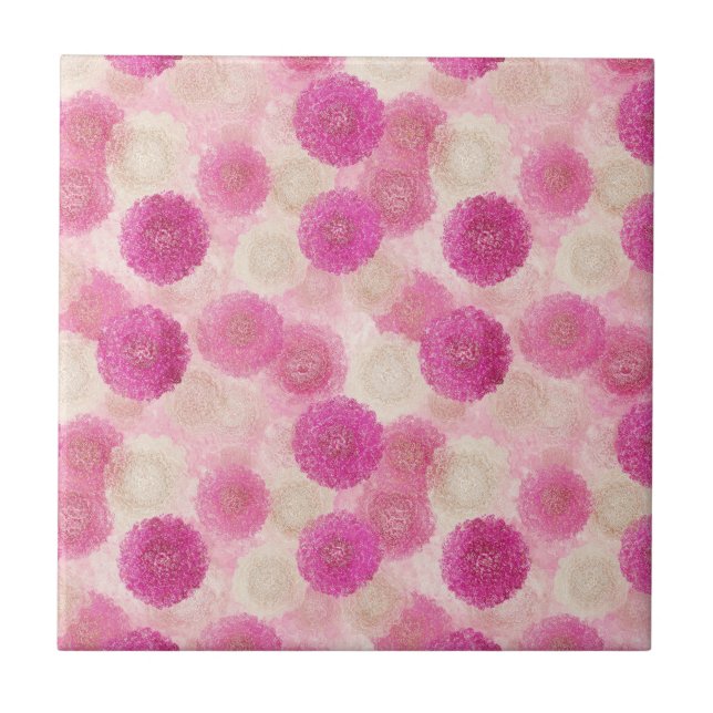 Carreau Pink Abstract Floral Lace Circle Pattern (Devant)