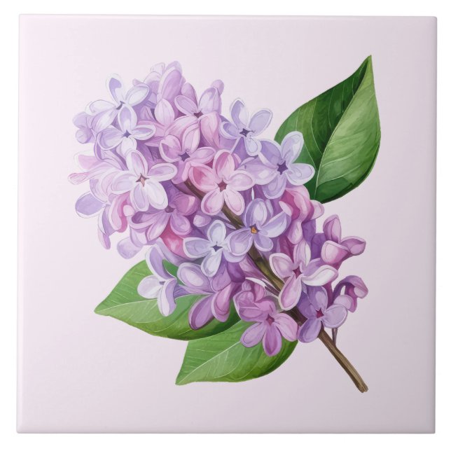 Carreau Pink Background Lilac Blossom Art (Devant)