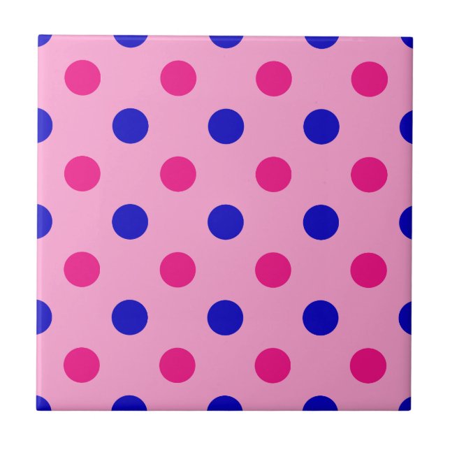 Carreau Pink Blue Pink Polka Dot Pattern (Devant)