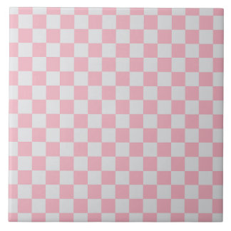 Carreau Pink + Grey Check À damiers Checkerboard Motif