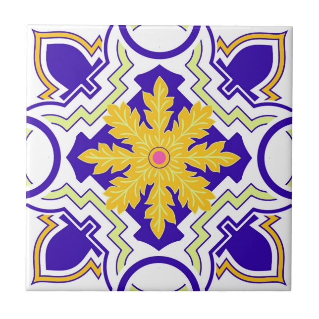 Carreau Pink Mosaic Portuguese Mediterranean  (Devant)