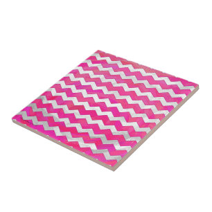 Carreau Pink Passion Chevron Motif
