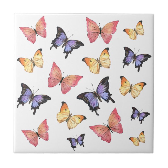 Carreau Pink Purple Butterflies (Devant)