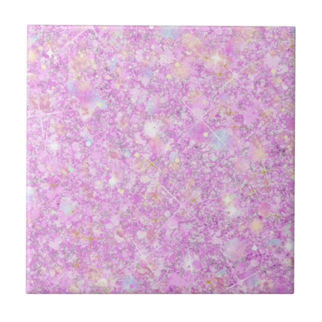 Carreau Pink violet couleur pastel Faux Parties scintillan (Devant)