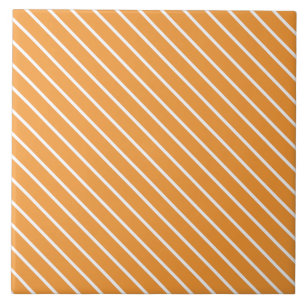 Carreau Pinstripes diagonales - orange et blanc