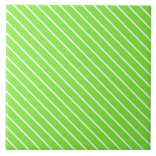 Carreau Pinstripes diagonales - vert citron et blanc