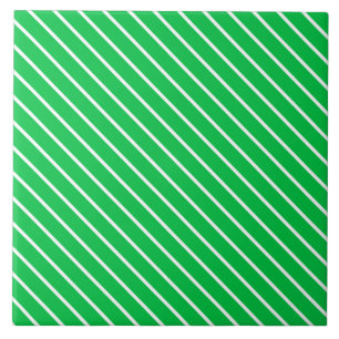 Carreau Pinstripes diagonales - vert émeraude et blanc