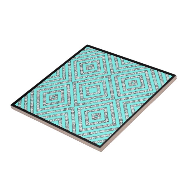 Carreau Pipe Dreams Brosses Abstraites Sur Arctic Blue (Côté)