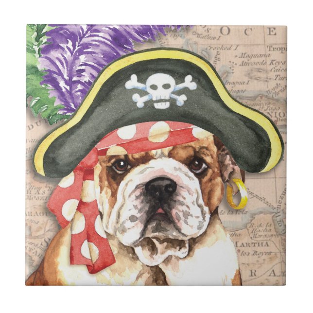 Carreau Pirate de bouledogue (Devant)