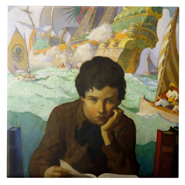 Carreau "Pirate Dreams" par NC Wyeth (Devant)