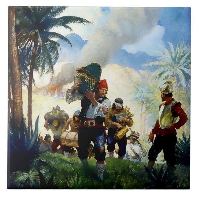 Carreau « Pirates et butin » par NC Wyeth (Devant)