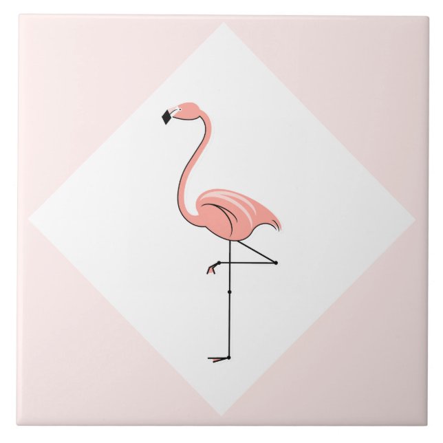 Carreau pivot diamant rose flamant (Devant)