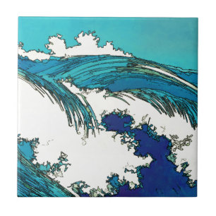 Carreau PixDezines konen uehara vagues océaniques, 上 原