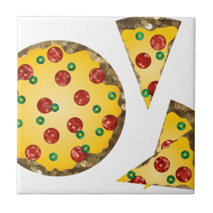 Carreau pizza à paillettes