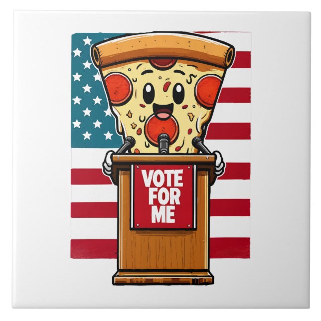 Carreau pizza patriotique votez pour moi (Devant)