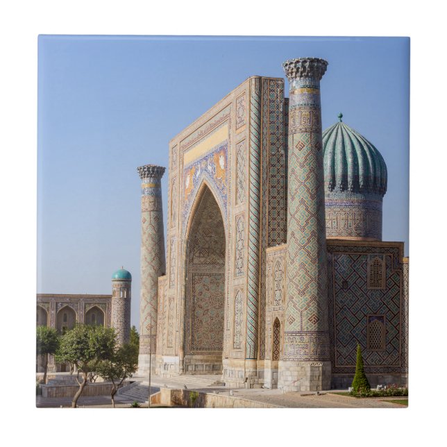 Carreau Place du Registan au coucher du soleil - Samarkand (Devant)