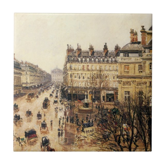 Carreau Place du Théâtre Français, Paris Rain par Pissarro (Devant)