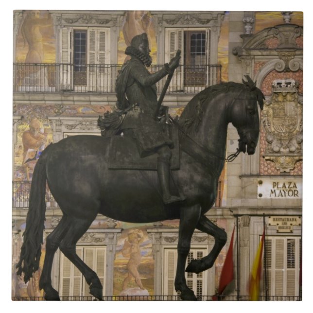 Carreau Place Majeure avec statue de Philippe III, Madrid, (Devant)