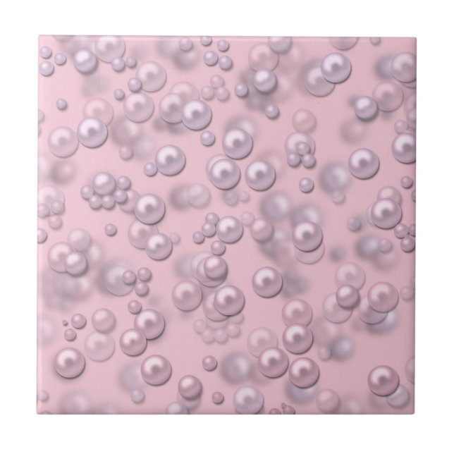 Carreau Placers de perles blanches roses sur velours rose (Devant)