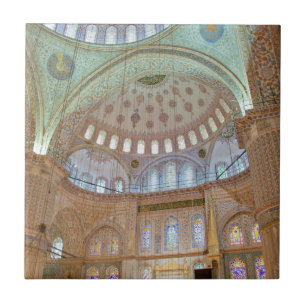 Carreau Plafond en dôme intérieur coloré de la Mosquée Ble