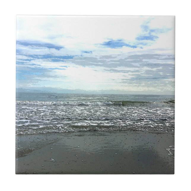 Carreau Plage Abstrait Artistique Nautique Cadeau Favorise (Devant)