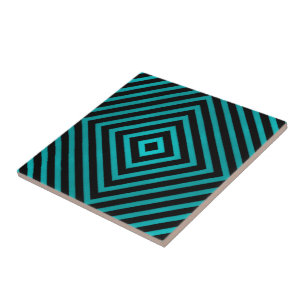 Carreau Plage Côtière Turquoise Vague Diamant Sur Noir