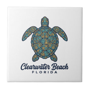 Carreau Plage de Clearwater Floride Tortue de mer Concepti