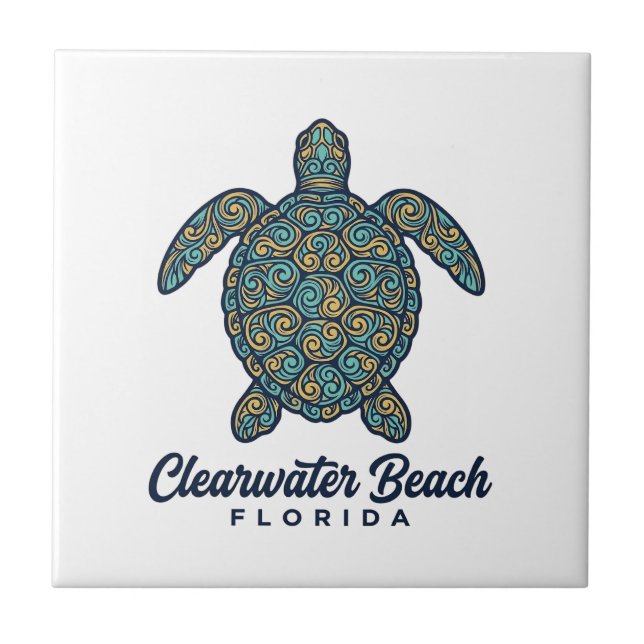 Carreau Plage de Clearwater Floride Tortue de mer Concepti (Devant)