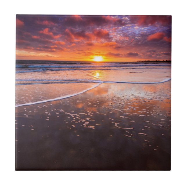 Carreau Plage de l'État de Ventura au coucher du soleil (Devant)
