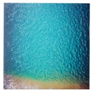 Carreau plage de sable bleu orange