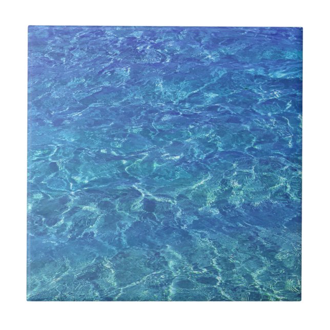Carreau Plage d'eau bleue Océan Mer Piscine Décor Cadeau (Devant)