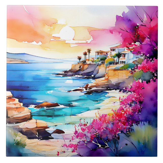 Carreau "Plage isolée" (Devant)