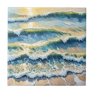 Carreau Plage Ocean Green Blue Jaune Design 345