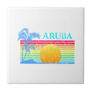 Carreau Plage Rétro Aruba Coucher de soleil