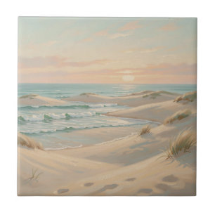 Carreau Plage Tranquille Coucher de Soleil Dunes Vagues Oc