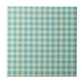 Carreau Plaid bleu et jaune pastel