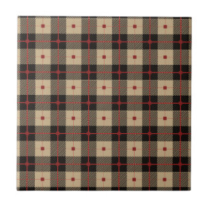 Carreau Plaid Brown et rouge de bûcheron