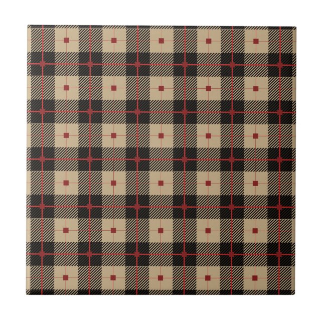 Carreau Plaid Brown et rouge de bûcheron (Devant)