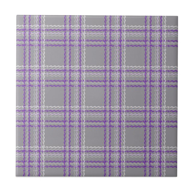 Carreau Plaid classique tartan. Gris, lilas (Devant)