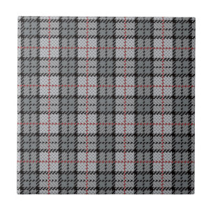 Carreau Plaid de pixel dans le gris avec la rayure rouge