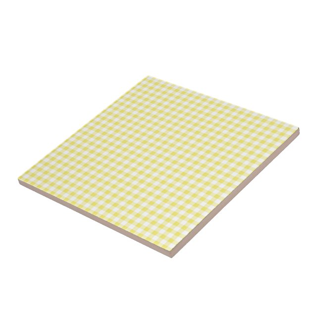 Carreau Plaid jaune et blanc vérifié - personnalisable (Côté)