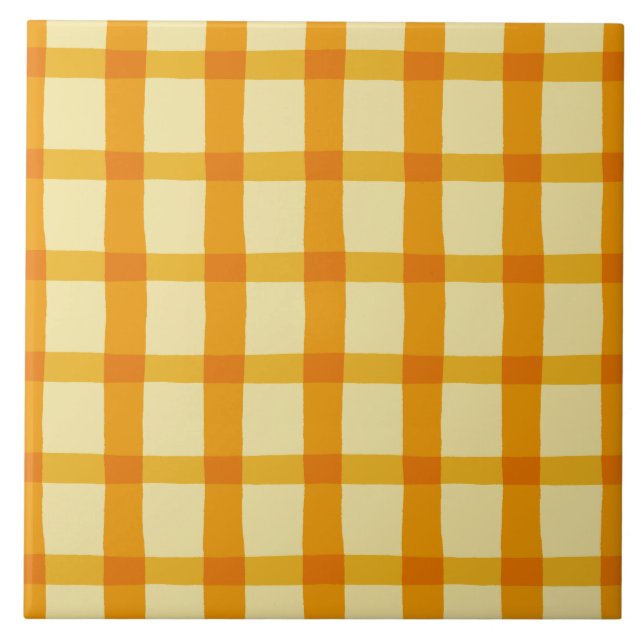 Carreau Plaid jaune et orange (Devant)