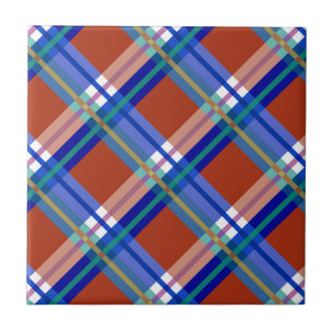 Carreau Plaids, contrôles, tartans rouges et bleus