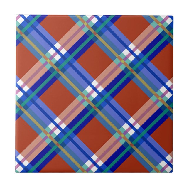 Carreau Plaids, contrôles, tartans rouges et bleus (Devant)