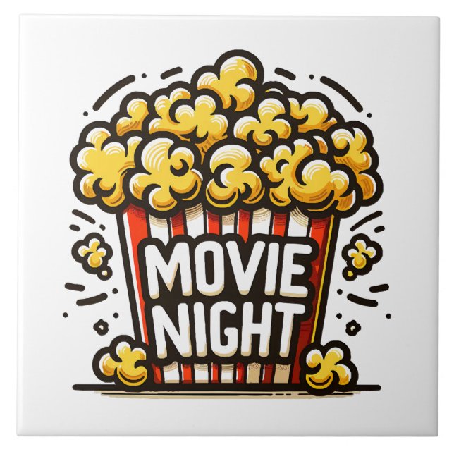 Carreau Plaisir de soirée cinéma Popcorn ludique (Devant)