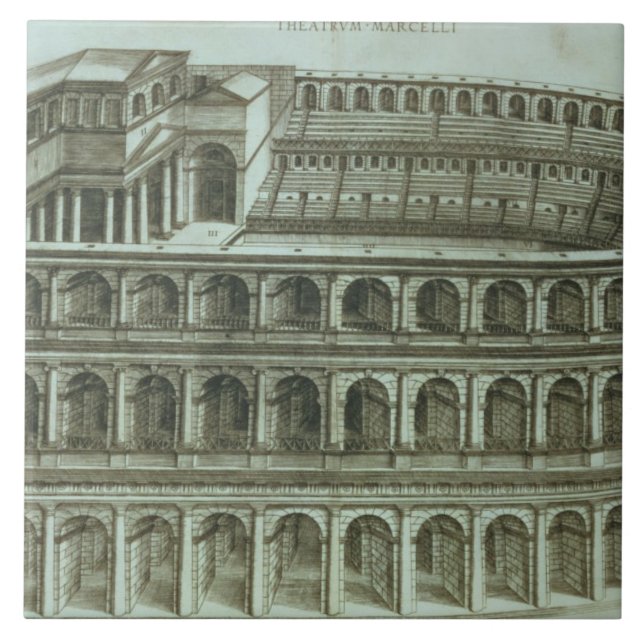 Carreau Plan du théâtre de Marcellus, Rome, 1558 (engr (Devant)