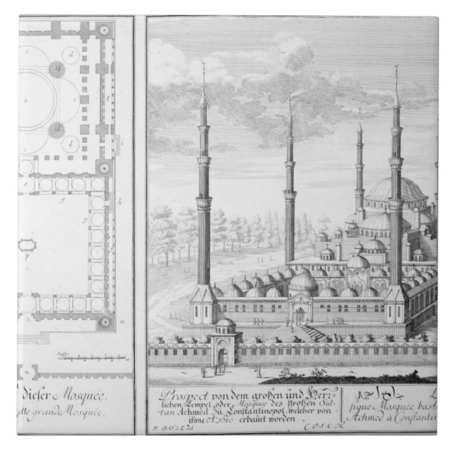 Carreau Plan et vue de la mosquée bleue (1609-16), établis (Devant)