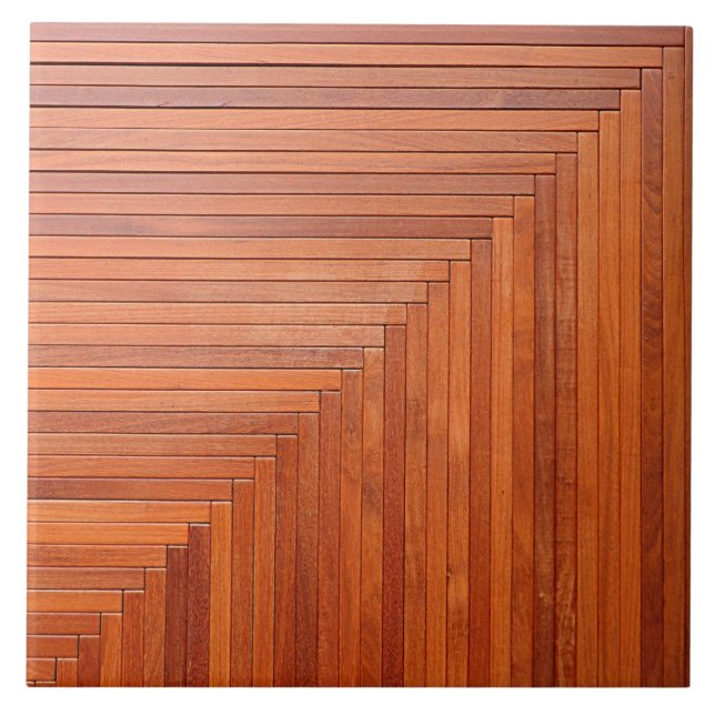 Carreau Planches en bois naturelles oranges brillantes (Devant)
